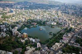 Thane city aerial view with modern infrastructure